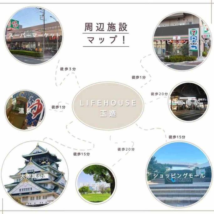 Apartamento 303号室ライフハウス玉造 大阪城 徒歩 新築 デザイナーズ 床暖 心斎橋 地下鉄 直通 Osaka